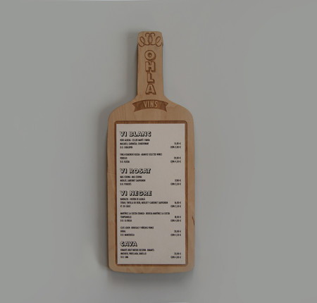 Ampolla de vi · Diseño Cartas Vino Restaurante